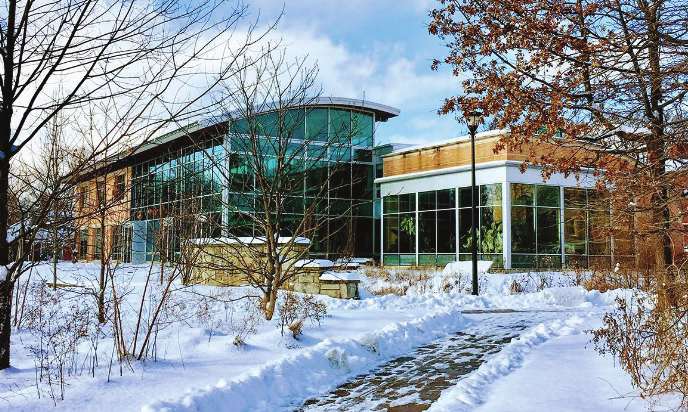 The Adam Joseph Lewis Center for Environmental Studies at Oberlin College in winter