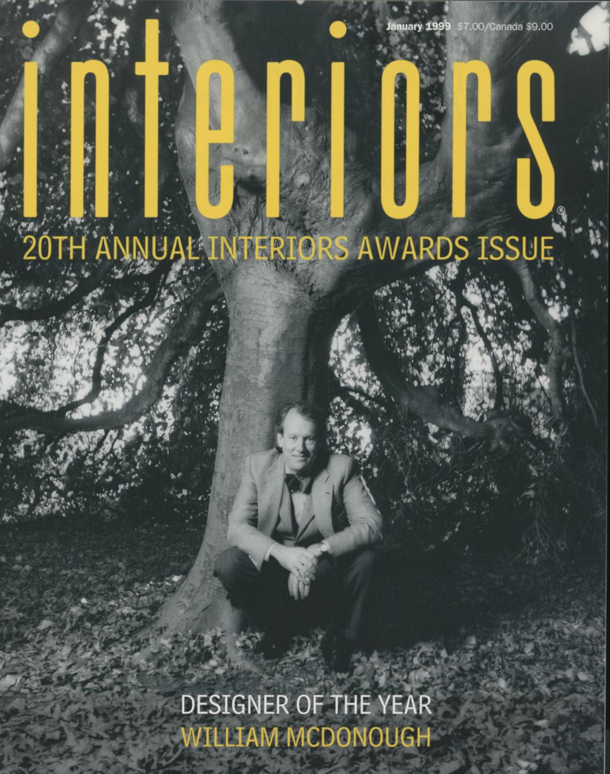 Cover of Interiors magazine, January 1999, Designer of the Year William McDonough