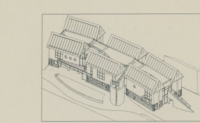 Drawing of a proposed day care center in Frankfurt
