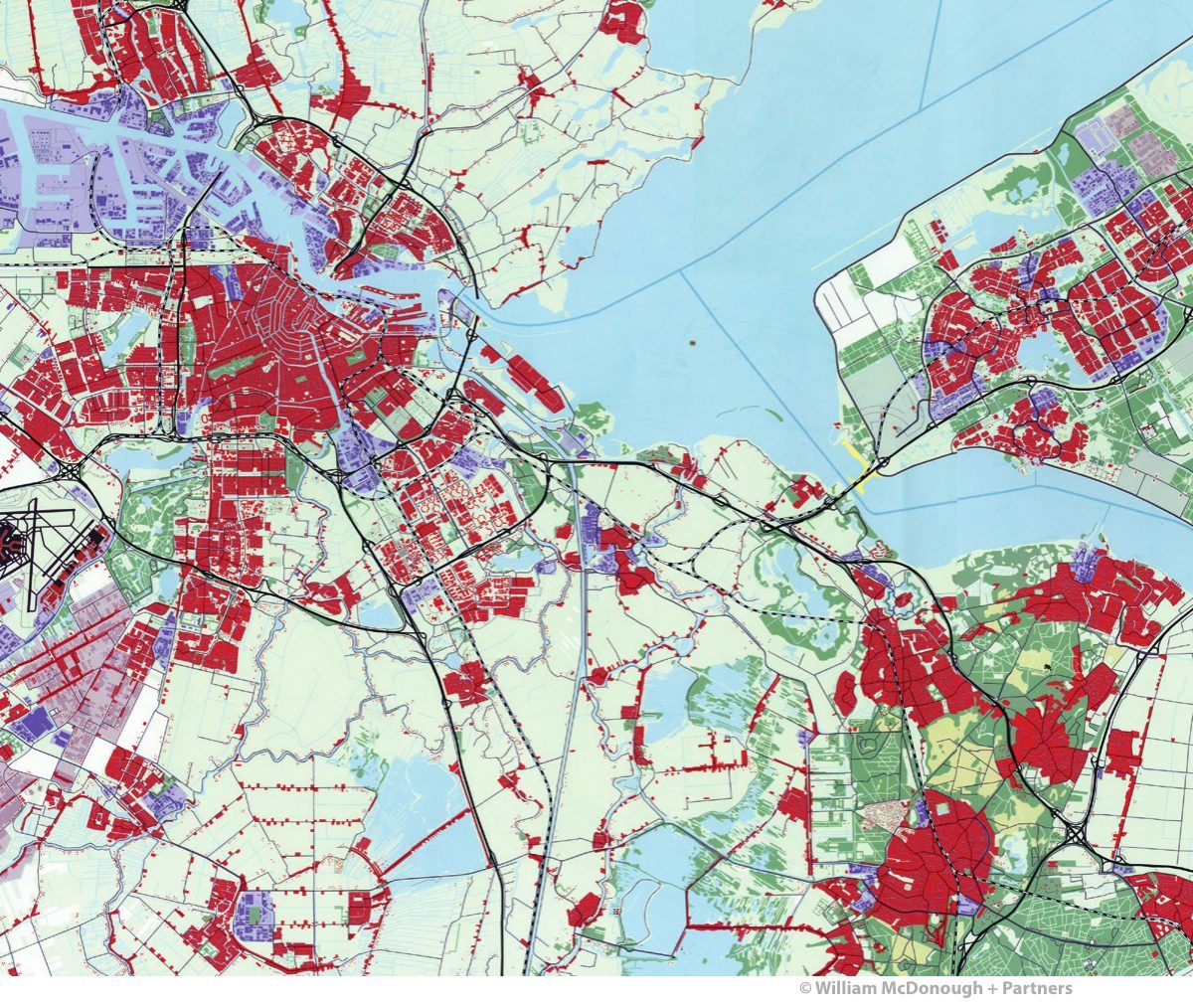 Map of the Amsterdam metropolitan region and Almere
